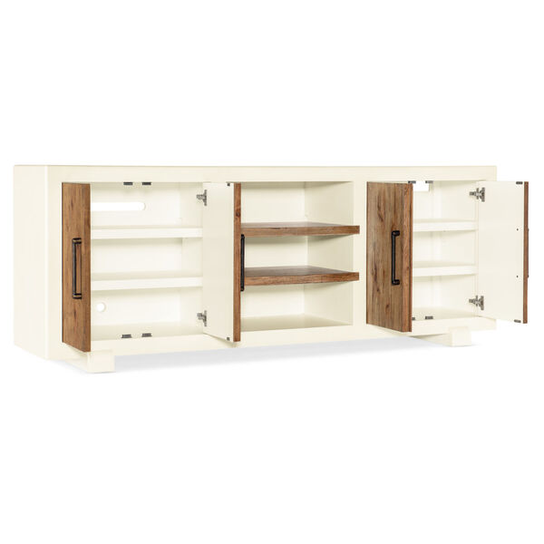 Big Sky Avalanche White and Vintage Natural Tahoe Entertainment Console, image 3