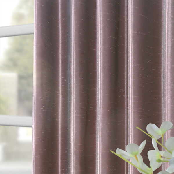 Smoky Plum Vintage Textured Faux Dupioni Silk Single Panel Curtain, 50 X 96, image 8