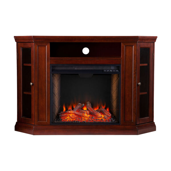 Claremont Cherry Smart Electric Fireplace with Storage, image 2