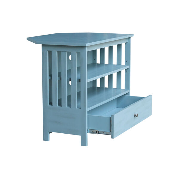 Antique Ocean Blue 35-Inch TV Stand, image 5