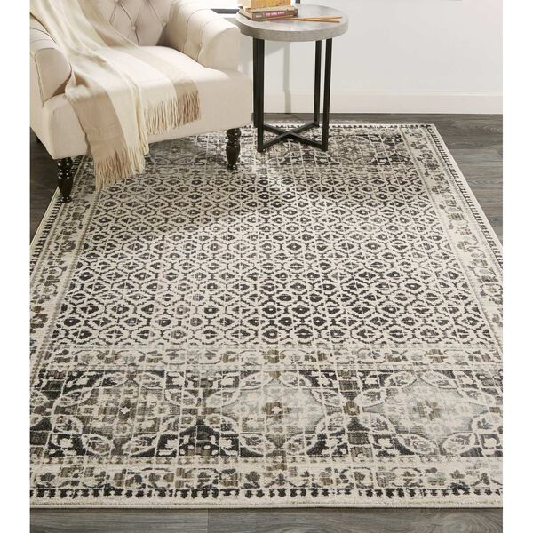 Kano Bohemian Eclectic Distressed Ivory Taupe Gray Area Rug, image 5