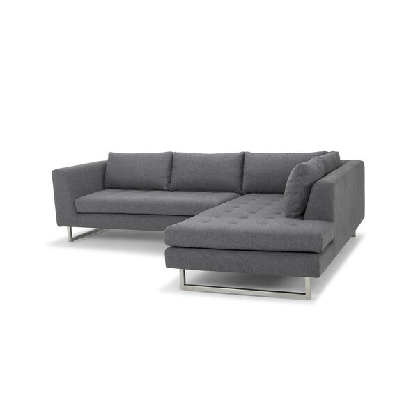 Janis Matte Shale Grey Sectional with Right Facing Chaise, image 1