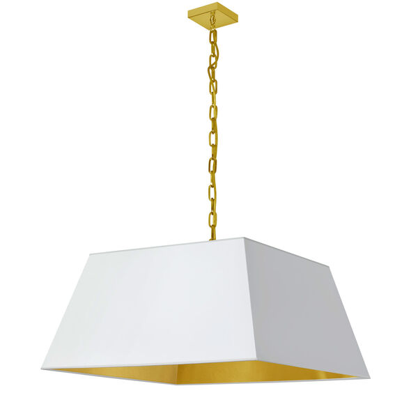 Milano Aged Brass and White 26-Inch One-Light Large Pendant, image 1