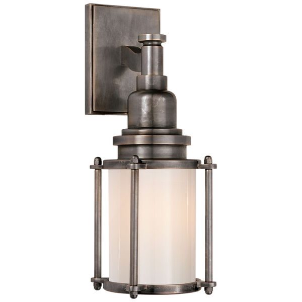 Stanway Sconce in Bronze with White Glass by Chapman and Myers, image 1