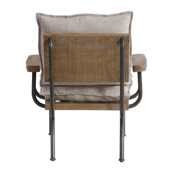 Declan Weathered Oak and Neutral Accent Chair, image 4