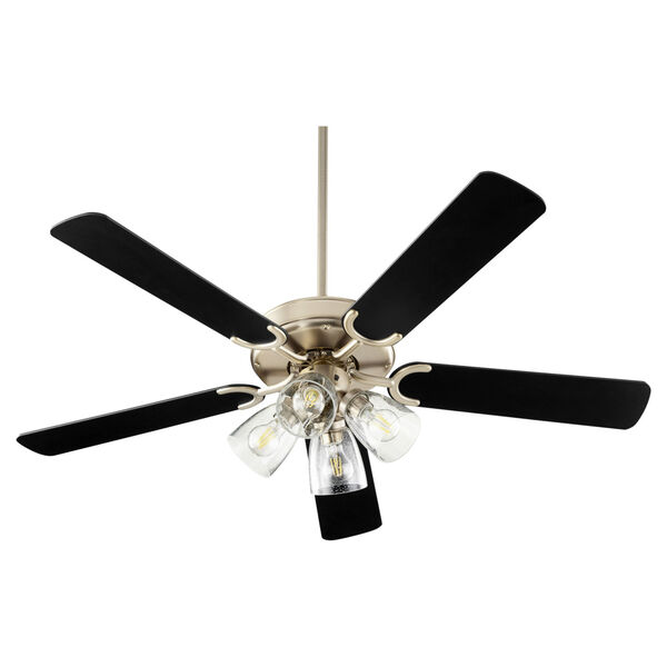 Virtue Aged Brass Four-Light 52-Inch Ceiling Fan with Clear Seeded Glass, image 5