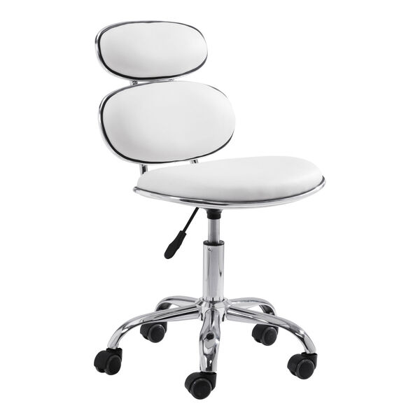 Iris White and Silver Office Chair, image 1
