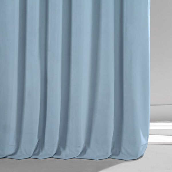 Signature Starry Blue Plush Velvet Hotel Blackout Single Panel Curtain, image 5