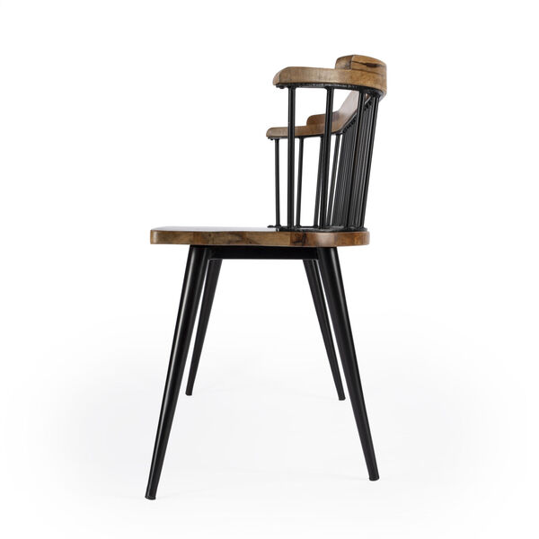Tempe Brown and Black Spindle Back Bench, image 4