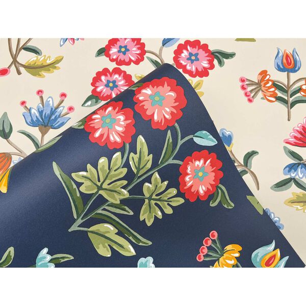 Heirloom Floral Navy Peel and Stick Wallpaper, image 5