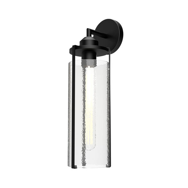 Belmont Matte Black One-Light Wall Sconce with Clear Water Glass, image 1
