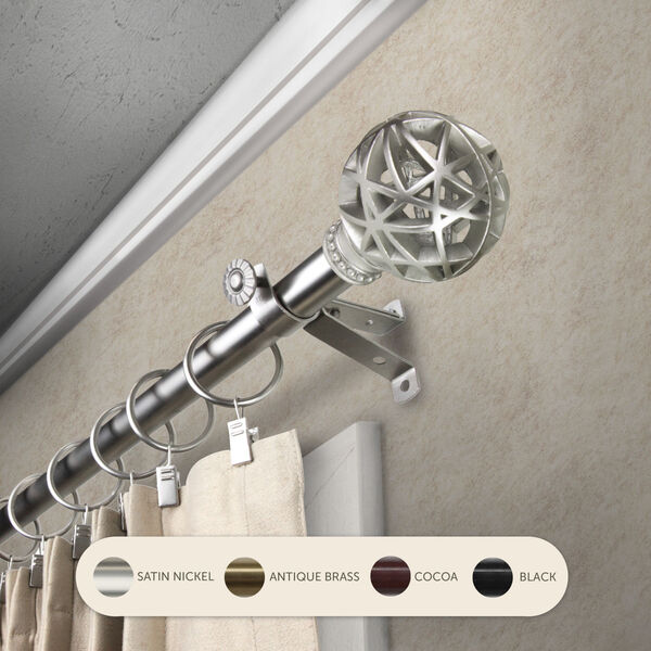 Leanette Satin Nickel 48-Inch Curtain Rod, image 2