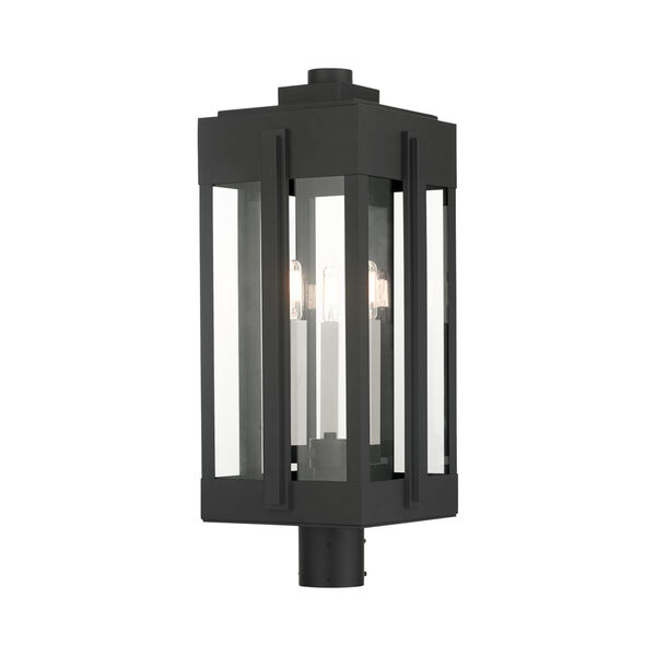 Lexington Black Three-Light Outdoor Post Lantern, image 1