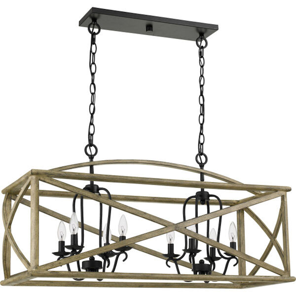 Woodhaven Distressed Weathered Oak Eight-Light Chandelier, image 2