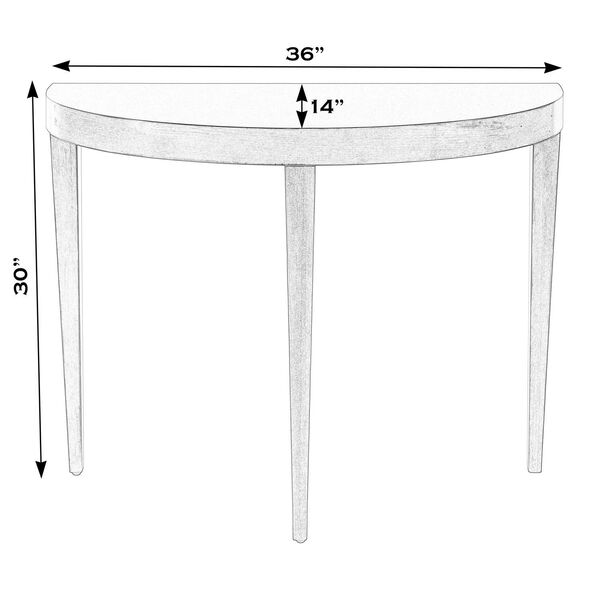 Ingrid Traditional Burl White Console Table, image 6