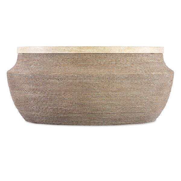 Retreat Travertine Marble Round Cocktail Table, image 1