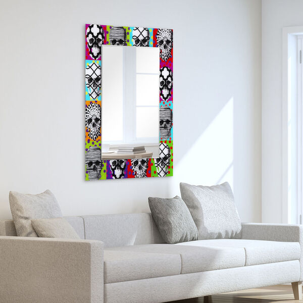 Sugar Skulls Multicolor 48 x 36-Inch Rectangle Beveled Wall Mirror, image 6