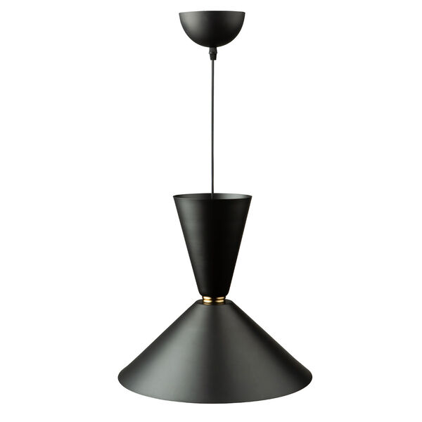 Tempo Matte Black and Brass One-Light Large Pendant, image 2