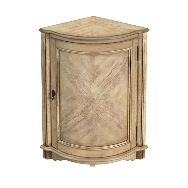 Durham Antique Beige Corner Cabinet, image 1