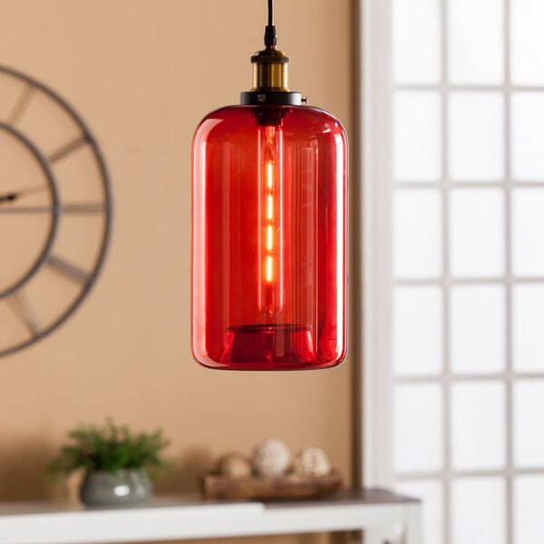 Coraline Colored Glass Mini Pendant Lamp - Red, image 1
