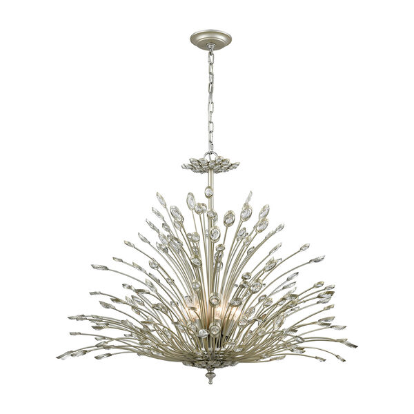 Mullica Aged Silver Eight-Light Chandelier, image 1