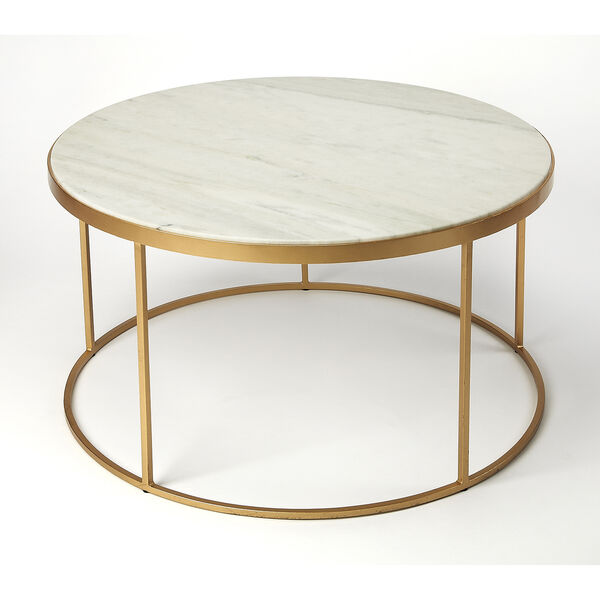 Triton White Marble Coffee Table, image 2