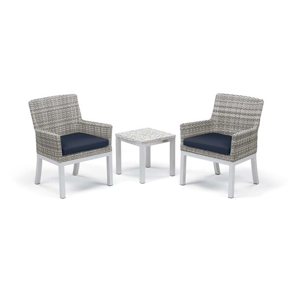 Travira and Argento Ash Midnight Blue Three-Piece Outdoor Armchair and End Table Conversation Set, image 1