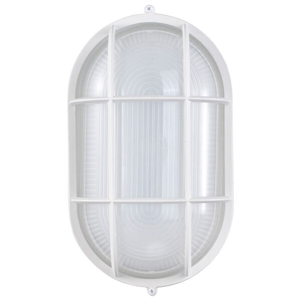 White LED Oval Bulk Head Outdoor Wall Mount with Glass, image 3