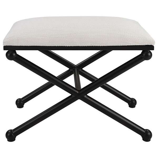 Andrews Satin Black and White Small Bench, image 1