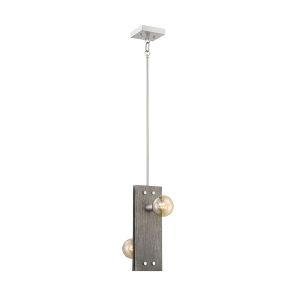 Stella Driftwood and Brushed Nickel Two-Light Pendant, image 3