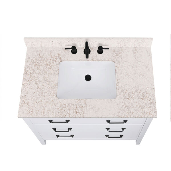 Lotte Radianz Alluring Quartz 37-Inch Vanity Top with Rectangular Sink, image 4