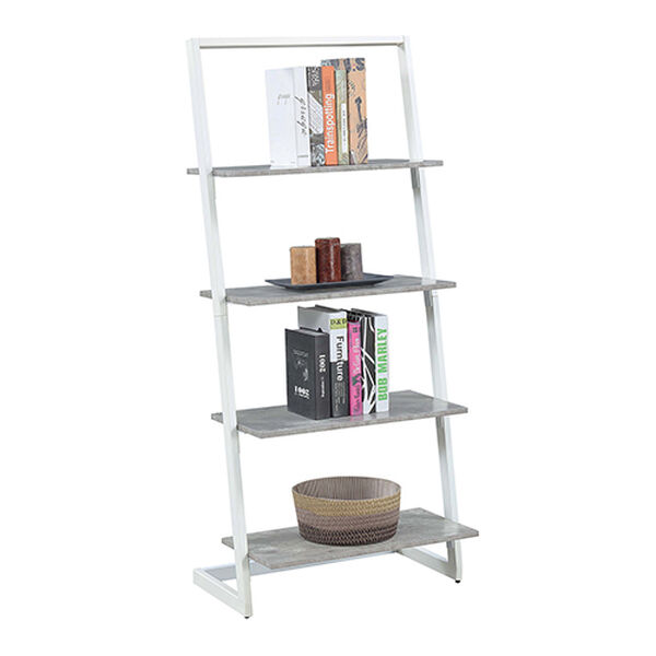 Graystone White Four Tier Ladder Bookshelf, image 2