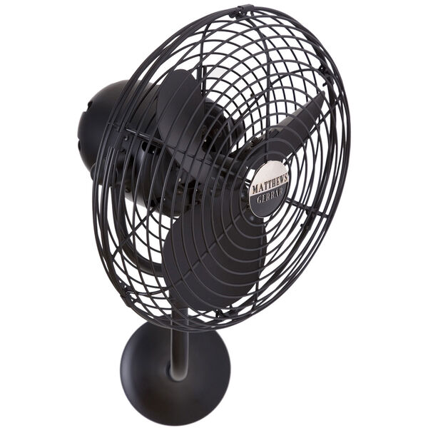 Michelle Parede Matte Black 13-Inch Indoor/Outdoor Directional Wall Fan with Metal Blades, image 3