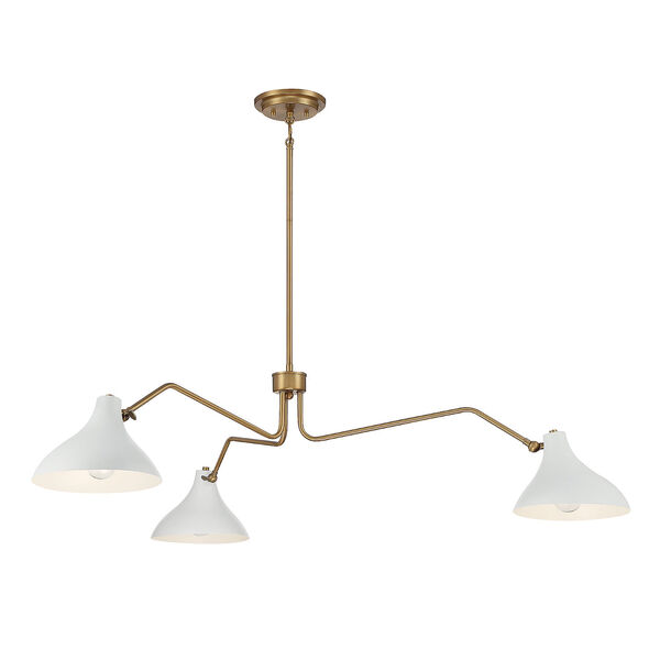 Chelsea White with Natural Brass Three-Light Pendant, image 5