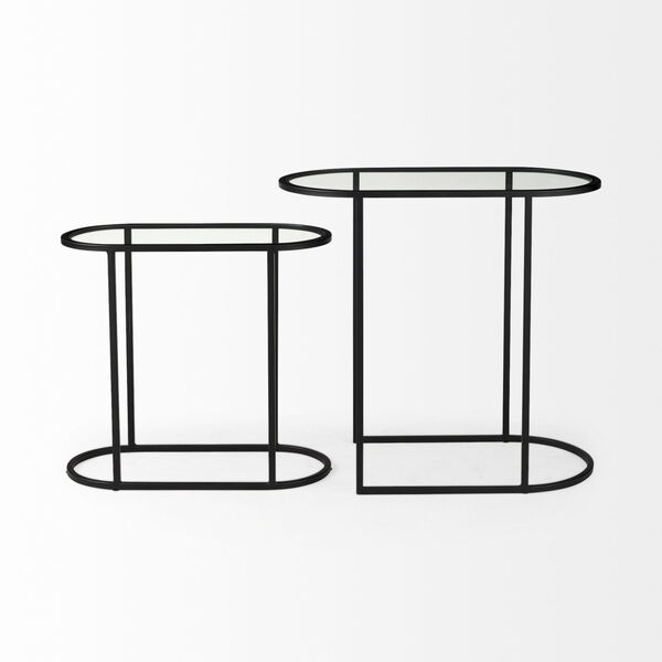 Celine Black and Silver Nesting Accent Table, Set of 2, image 6
