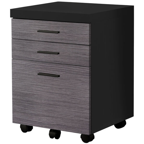 Black and Gray 18-Inch Filing Cabinet, image 1