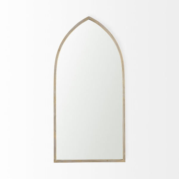 Giovanna Gold 24-Inch x 49-Inch Metal Frame Pointed Arch Vanity Mirror, image 2