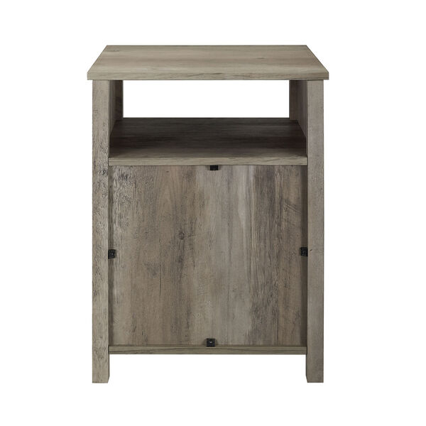 18-Inch Grey Wash Grooved Door Side Table, image 6