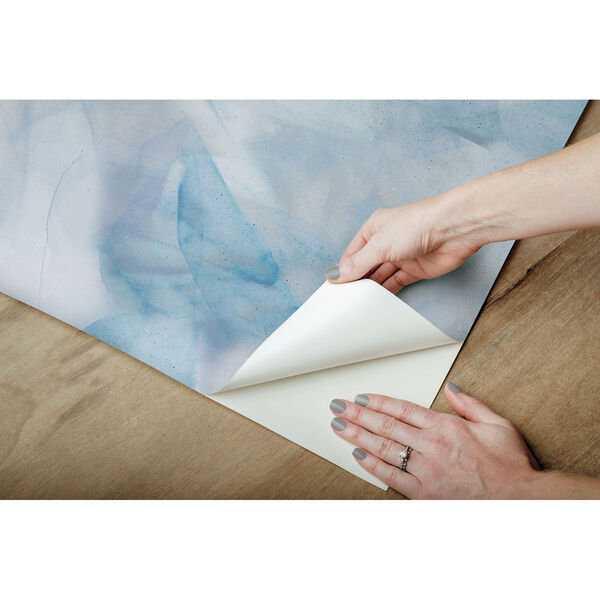 Watercolor Silk Blue Peel and Stick Wallpaper, image 4