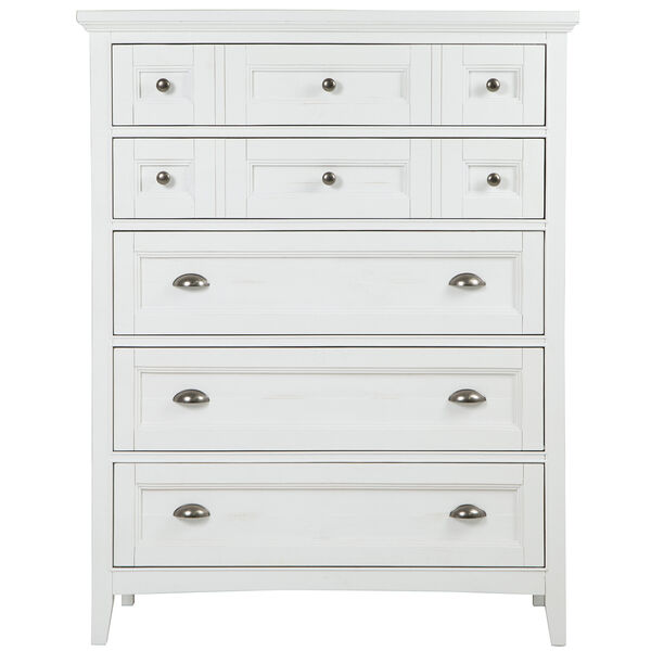 Heron Cove Relaxed Traditional Soft White 5 Drawer Chest, image 2