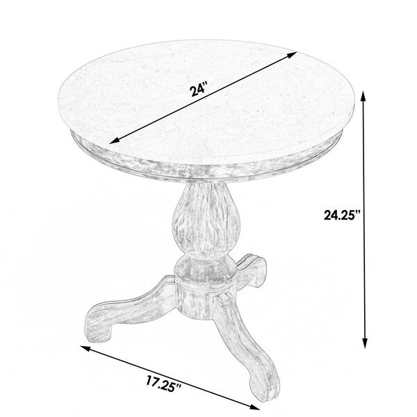 Danielle Washed Black Marble 24-Inch Pedestal Side Table, image 3