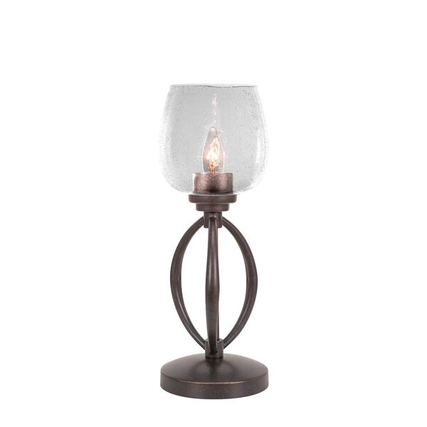 Marquise Dark Granite One-Light Table Lamp with Clear Dome Bubble Glass, image 1