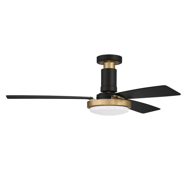 Manning Flat Black Satin Brass 52-Inch LED Ceiling Fan, image 1