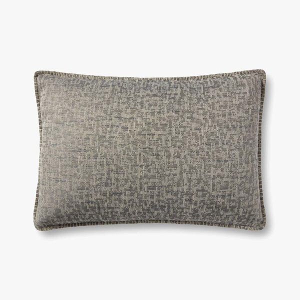 Gray Jacquard Decorative Throw Pillow, image 1