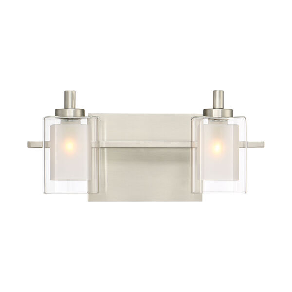 Kolt Brushed Nickel LED Two-Light Bath Light, image 1
