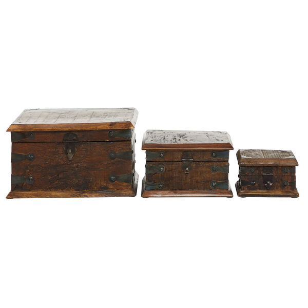 Brown Wood Box, Set of 3, image 6