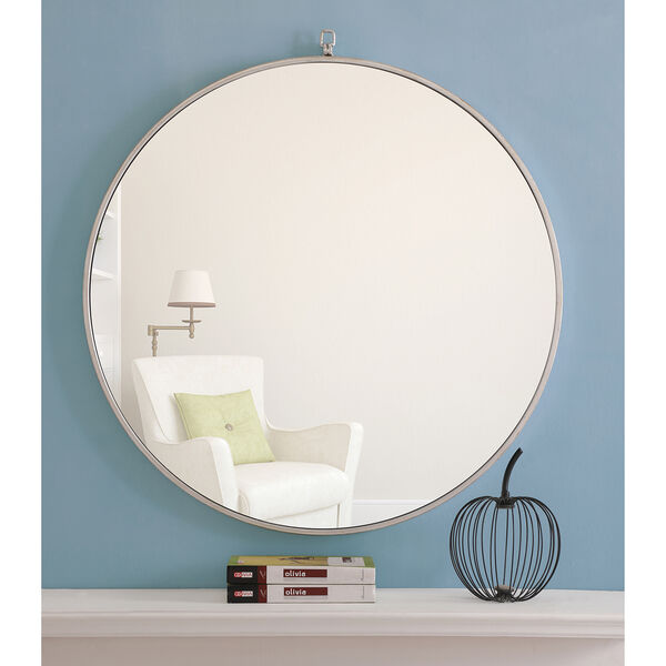Eternity Silver Round 32-Inch Mirror with Hook, image 2