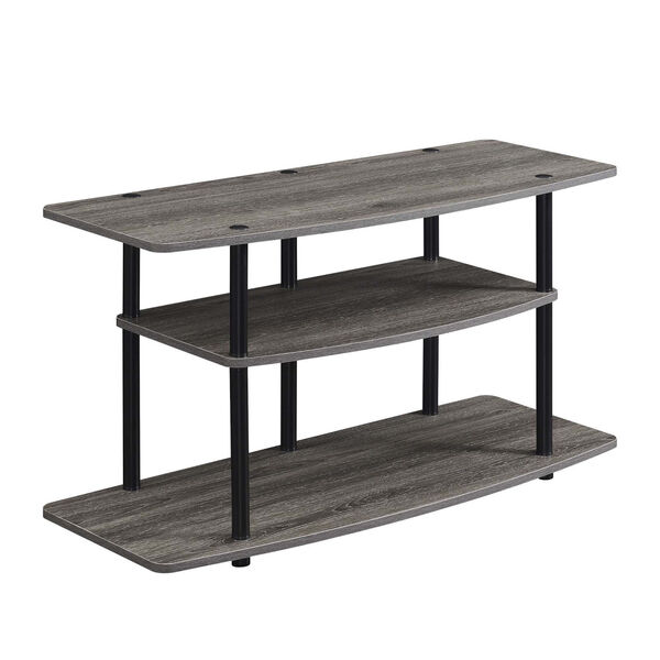 Designs2Go Weathered Gray Black Three-Tier Wide TV Stand, image 1