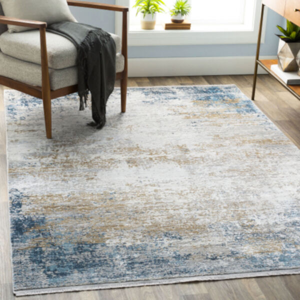 Solar Sky Blue and Taupe Rectangular: 3 Ft. x 5 Ft. Rug, image 2