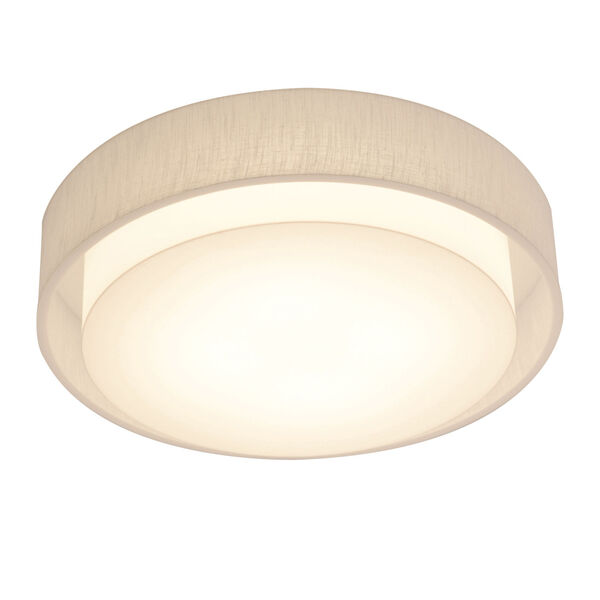 Sanibel White 16-Inch LED Flush Mount with Linen White Shade, image 1